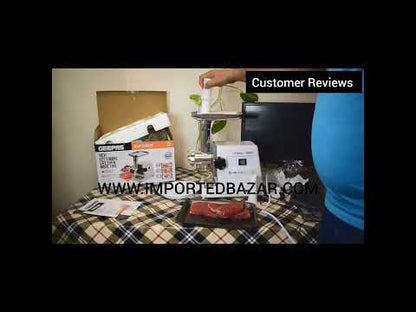 Geepas 2000W Electric Meat Grinder - Reverse Function Aluminum Gearbox Metal Gears, 2 Years Warranty GMG767